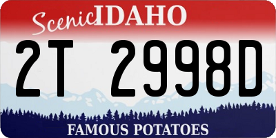 ID license plate 2T2998D