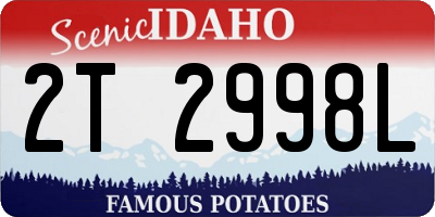 ID license plate 2T2998L