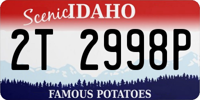 ID license plate 2T2998P
