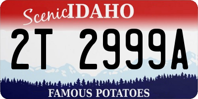 ID license plate 2T2999A