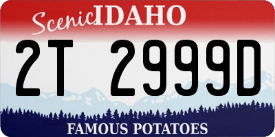 ID license plate 2T2999D