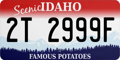 ID license plate 2T2999F