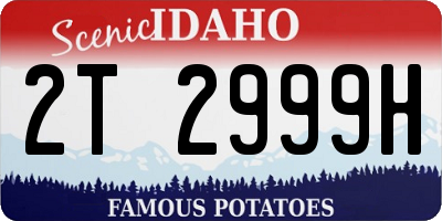 ID license plate 2T2999H