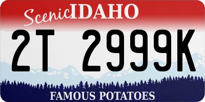 ID license plate 2T2999K