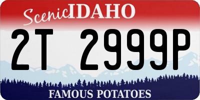 ID license plate 2T2999P
