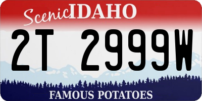 ID license plate 2T2999W