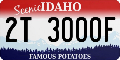 ID license plate 2T3000F