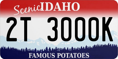 ID license plate 2T3000K