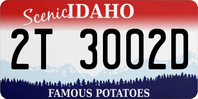 ID license plate 2T3002D