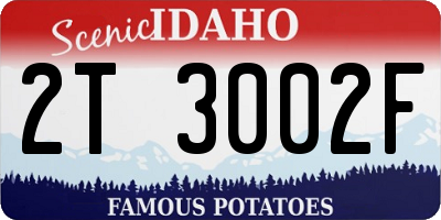 ID license plate 2T3002F