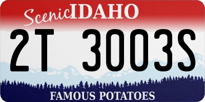 ID license plate 2T3003S