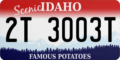 ID license plate 2T3003T