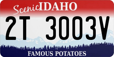 ID license plate 2T3003V