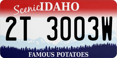 ID license plate 2T3003W