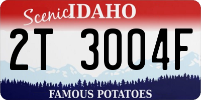 ID license plate 2T3004F