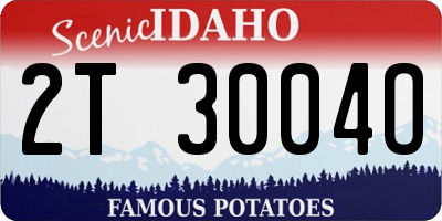 ID license plate 2T3004O