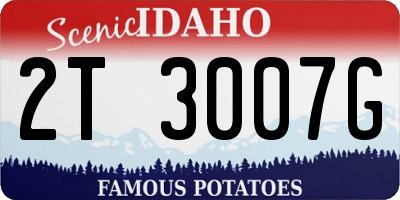 ID license plate 2T3007G