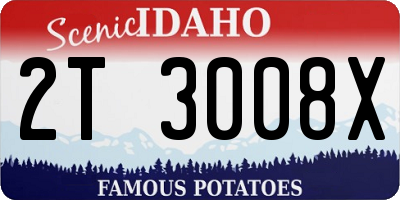 ID license plate 2T3008X