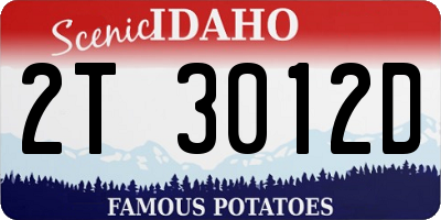 ID license plate 2T3012D