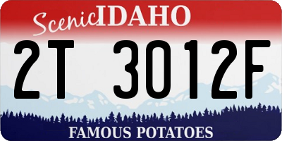 ID license plate 2T3012F