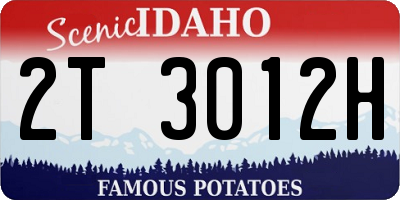 ID license plate 2T3012H