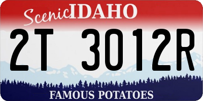 ID license plate 2T3012R