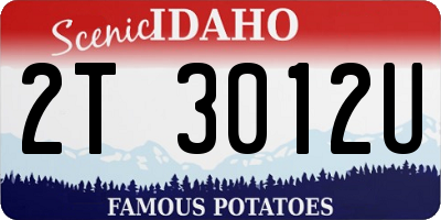 ID license plate 2T3012U
