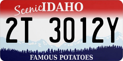 ID license plate 2T3012Y