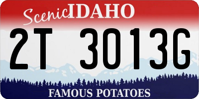 ID license plate 2T3013G