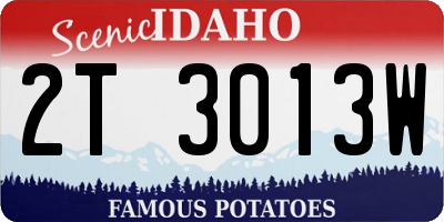 ID license plate 2T3013W