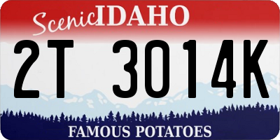 ID license plate 2T3014K
