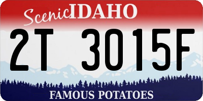 ID license plate 2T3015F