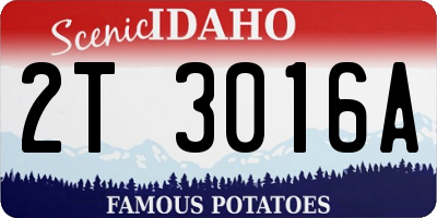 ID license plate 2T3016A