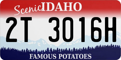 ID license plate 2T3016H