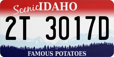 ID license plate 2T3017D