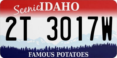 ID license plate 2T3017W