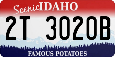 ID license plate 2T3020B