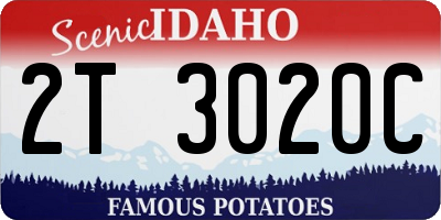 ID license plate 2T3020C
