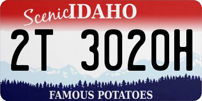 ID license plate 2T3020H