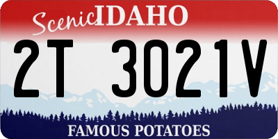 ID license plate 2T3021V