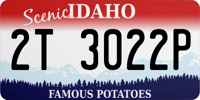 ID license plate 2T3022P