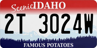 ID license plate 2T3024W
