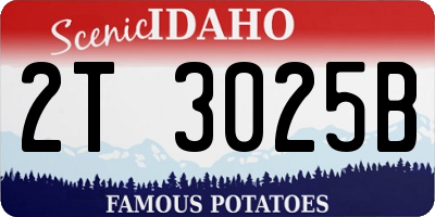 ID license plate 2T3025B