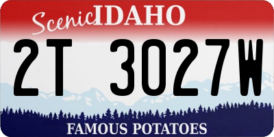 ID license plate 2T3027W