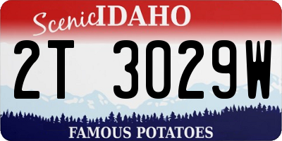 ID license plate 2T3029W