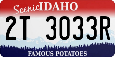 ID license plate 2T3033R
