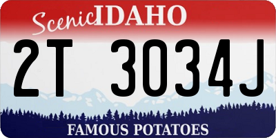 ID license plate 2T3034J