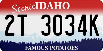 ID license plate 2T3034K