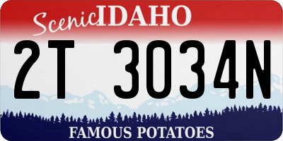ID license plate 2T3034N