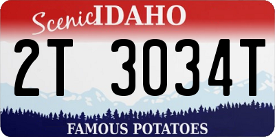 ID license plate 2T3034T